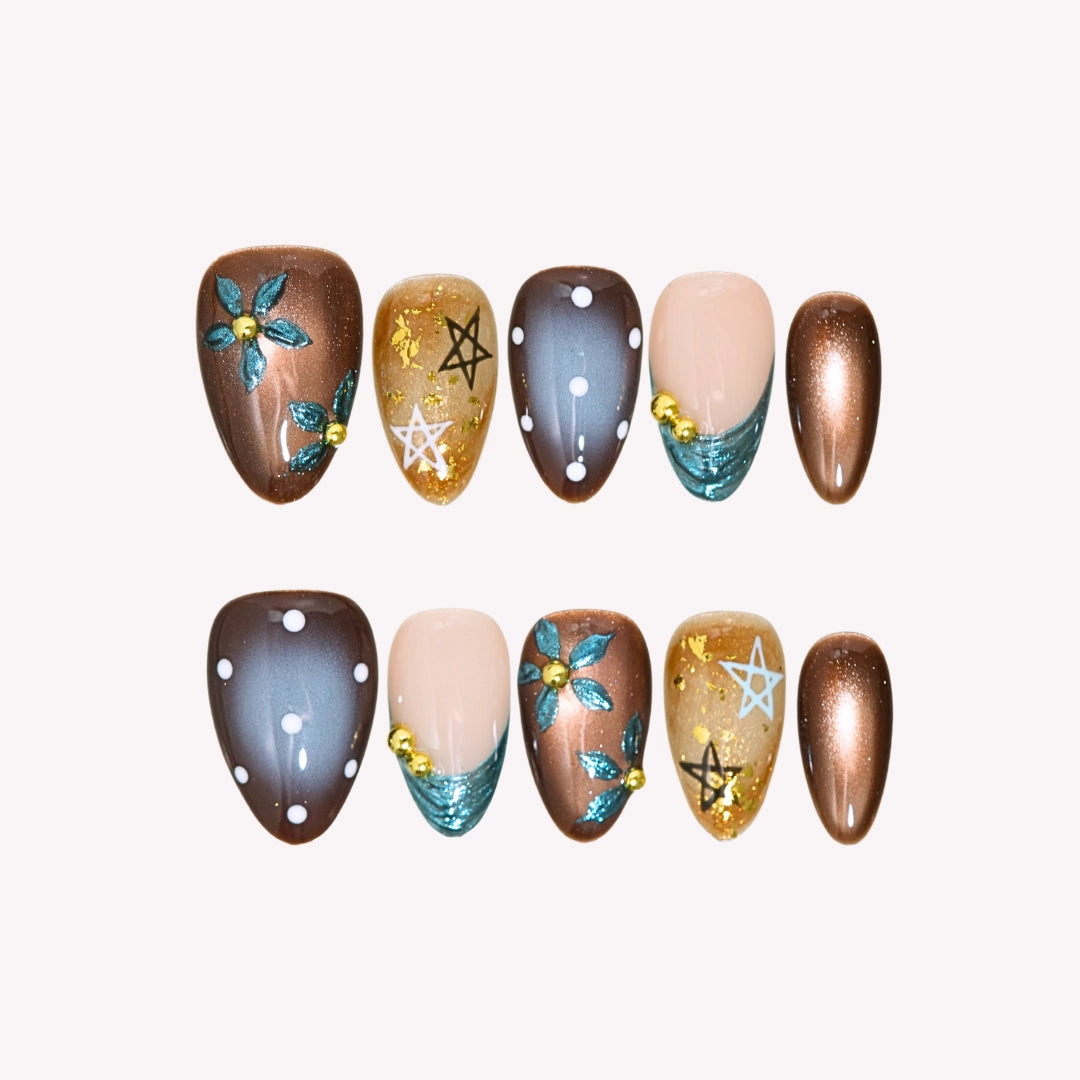 Blue Hour - Ersa Nails Nude Brown PressOnNails