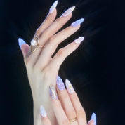 Blue Legend - Ersa Nails Blue White Gold Med Almond PressOnNails