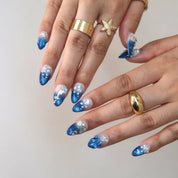 Blue Tears - Ersa Nails Nude Blue PressOnNails