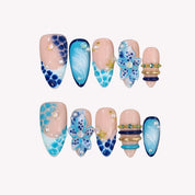 Bluish Tide - Ersa Nails Nude Blue PressOnNails