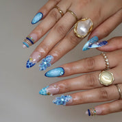 Bluish Tide - Ersa Nails Nude Blue PressOnNails