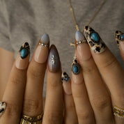 Boho Turquoise - Ersa Nails Nude Brown Blue PressOnNails