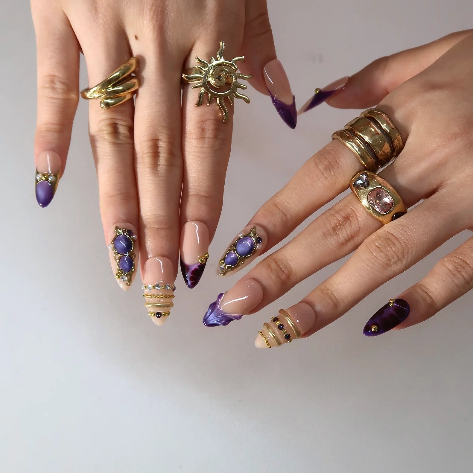 Born To Shine - Ersa Nails Nude Purple PressOnNails