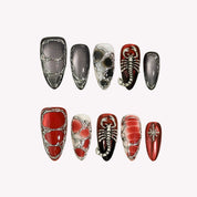 Born Wild - Ersa Nails Red Black PressOnNails