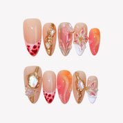 Burning Passion - Ersa Nails Nude Red Orange PressOnNails