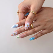 By The Sea - Ersa Nails Nude Blue PressOnNails
