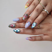 Candy Canvas- Ersa Nails Blue Yellow PressOnNails