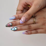 Candy Canvas- Ersa Nails Blue Yellow PressOnNails
