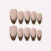 Captivating - Ersa Nails Brown Nude Medium Almond Handmade Press On Nails