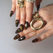 Caught You - Ersa Nails Black Gold PressOnNails