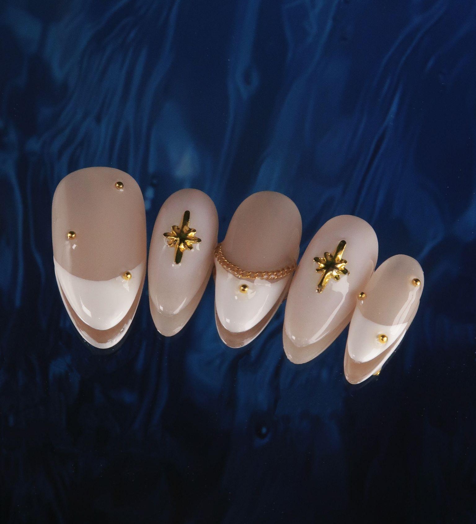 Celestial Star - Ersa Nails White Mid  Almond PressOnNails