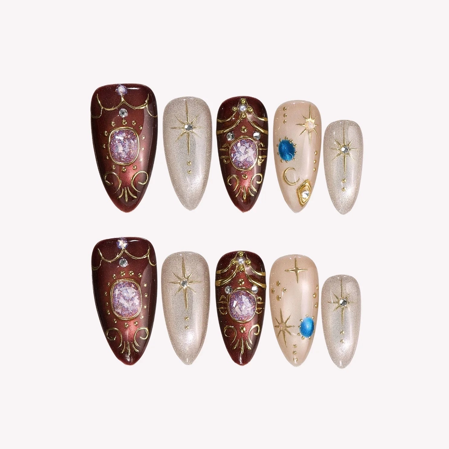 Charmed - Ersa Nails Nude Brown PressOnNails
