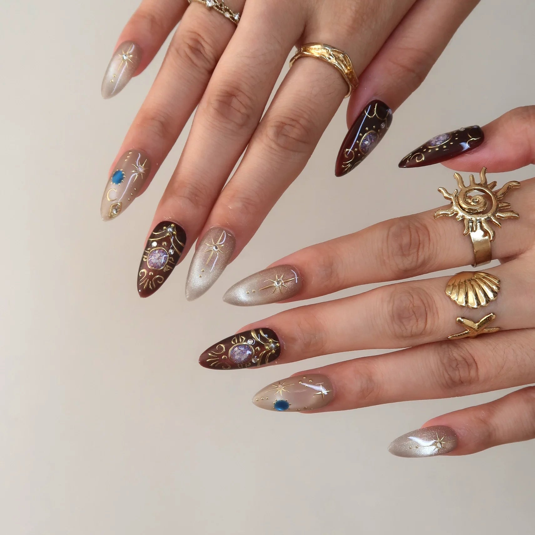 Charmed - Ersa Nails Nude Brown PressOnNails