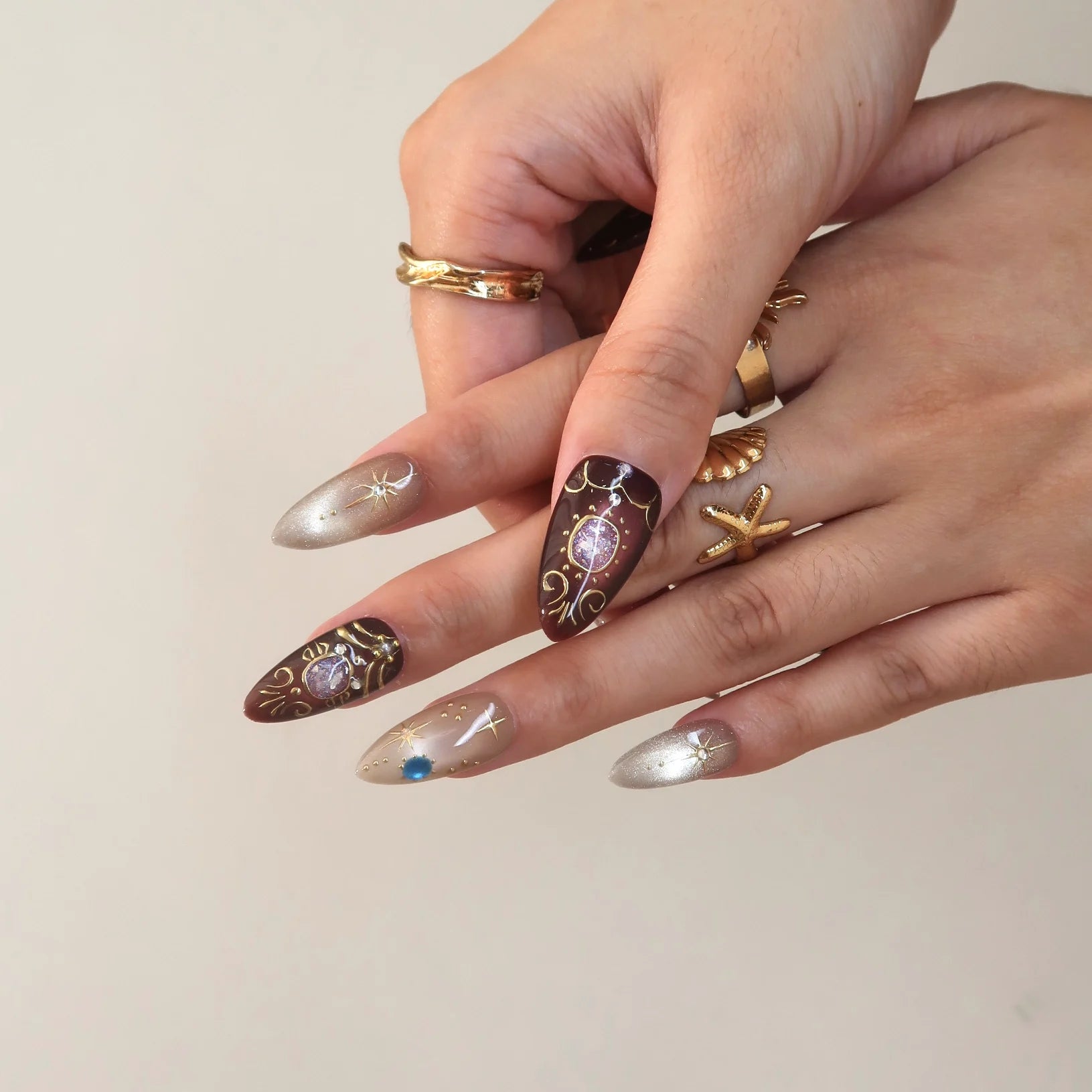 Charmed - Ersa Nails Nude Brown PressOnNails