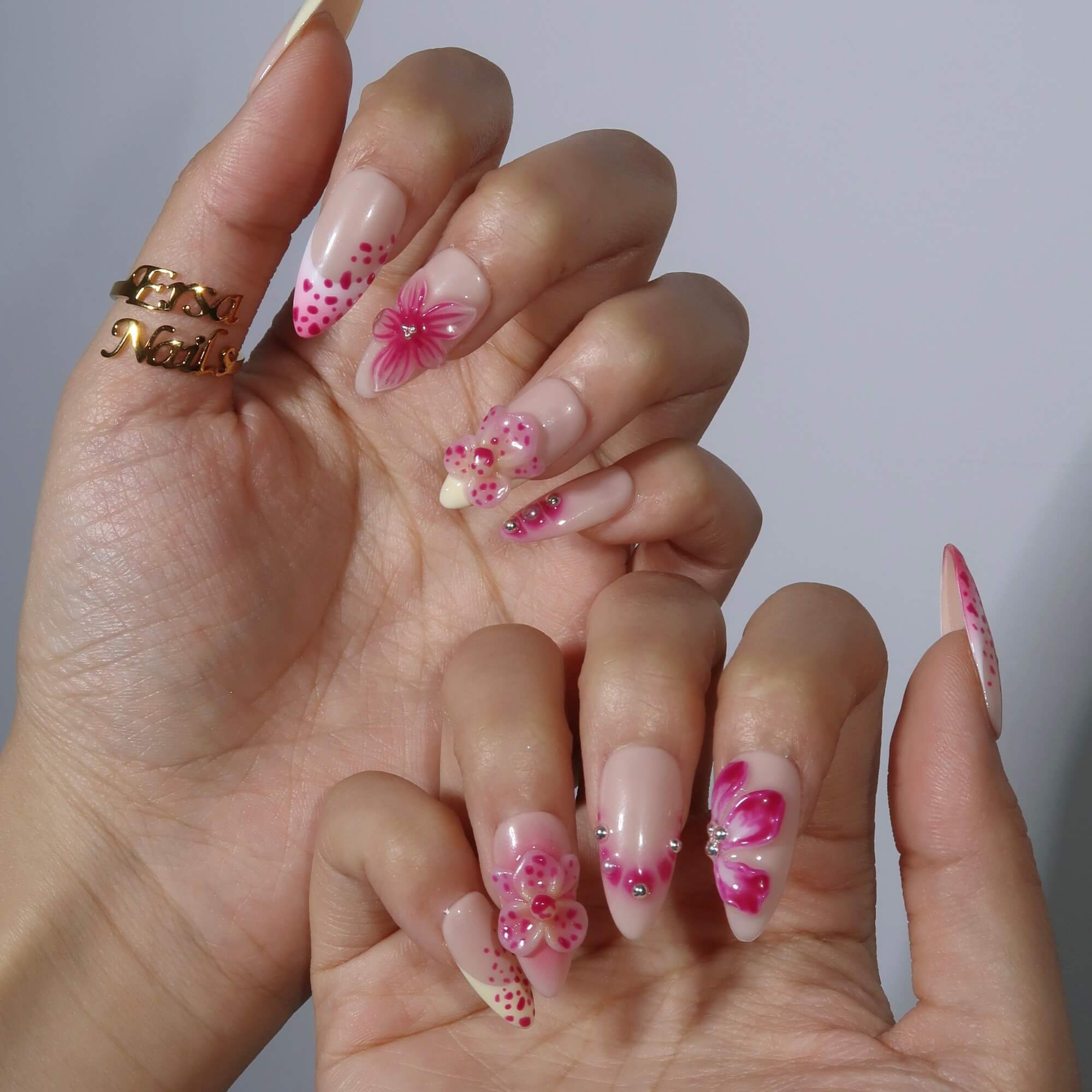 Charming Petals - Ersa Nails Nude Pink PressOnNails