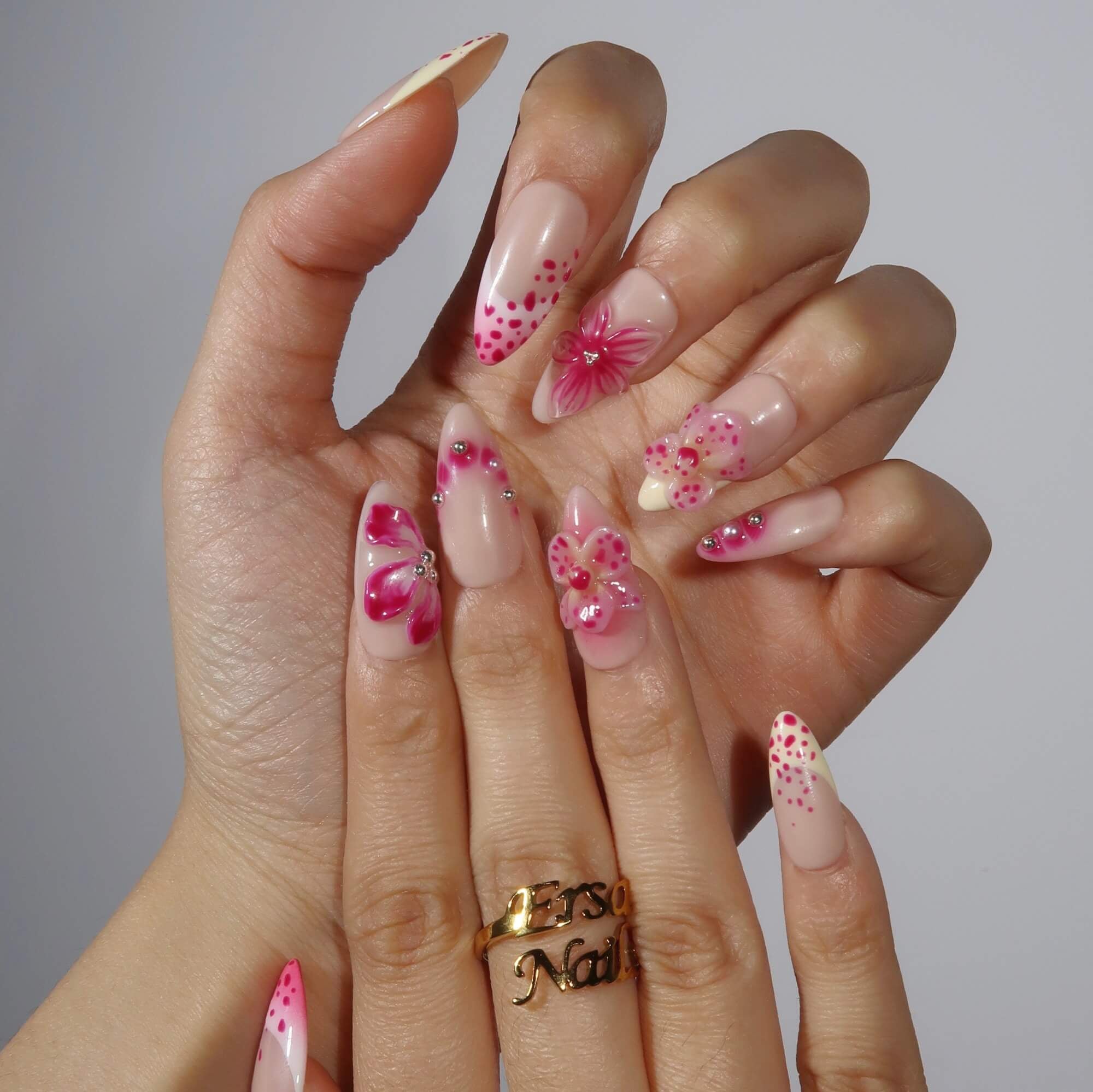 Charming Petals - Ersa Nails Nude Pink PressOnNails