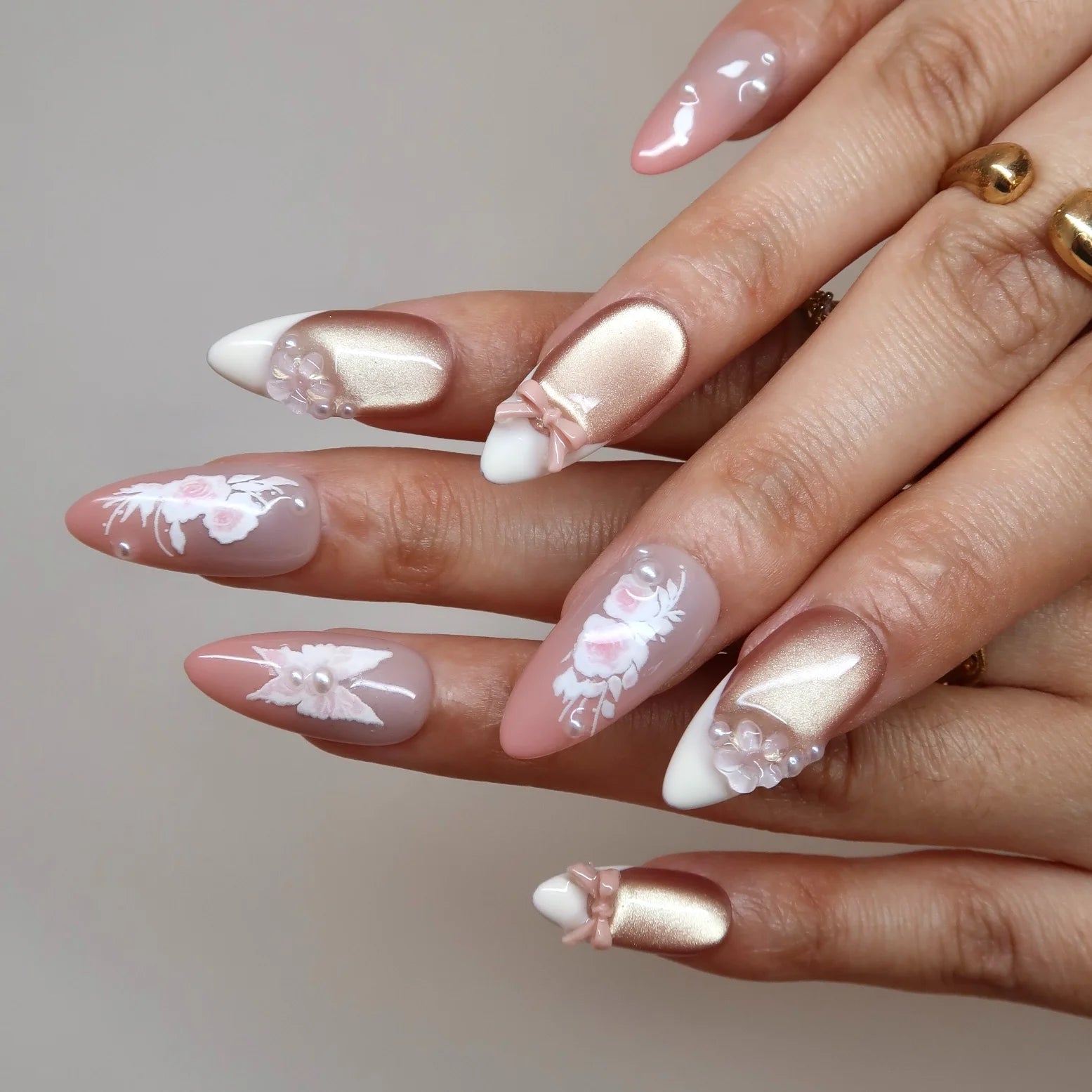Chérie - Ersa Nails Pink White PressOnNails