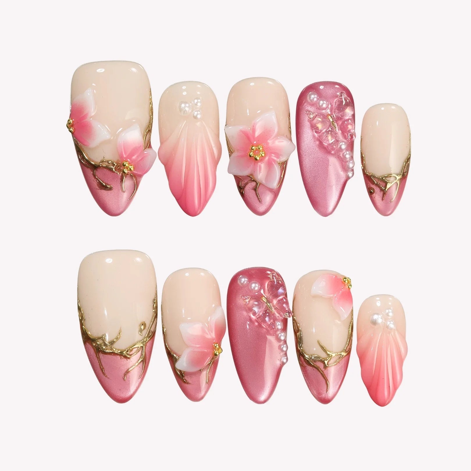 Cherry Blossom - Ersa Nails Nude Pink PressOnNails