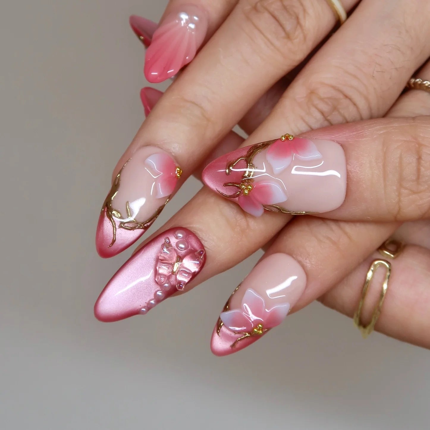 Cherry Blossom - Ersa Nails Nude Pink PressOnNails
