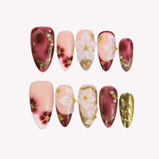 Cherry Wine - Ersa Nails Nude White PressOnNails