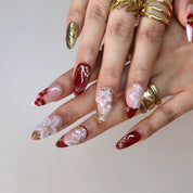 Cherry Wine - Ersa Nails Nude White PressOnNails
