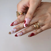 Cherry Wine - Ersa Nails Nude White PressOnNails