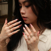 Cherry Wine - Ersa Nails Nude White PressOnNails