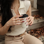 Cherry Wine - Ersa Nails Nude White PressOnNails