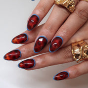 Chilly Mornings- Ersa Nails Blue Brown PressOnNails