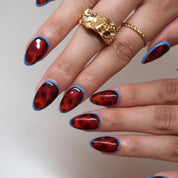 Chilly Mornings- Ersa Nails Blue Brown PressOnNails