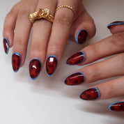 Chilly Mornings- Ersa Nails Blue Brown PressOnNails