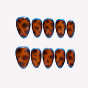 Chilly Mornings- Ersa Nails Blue Brown PressOnNails