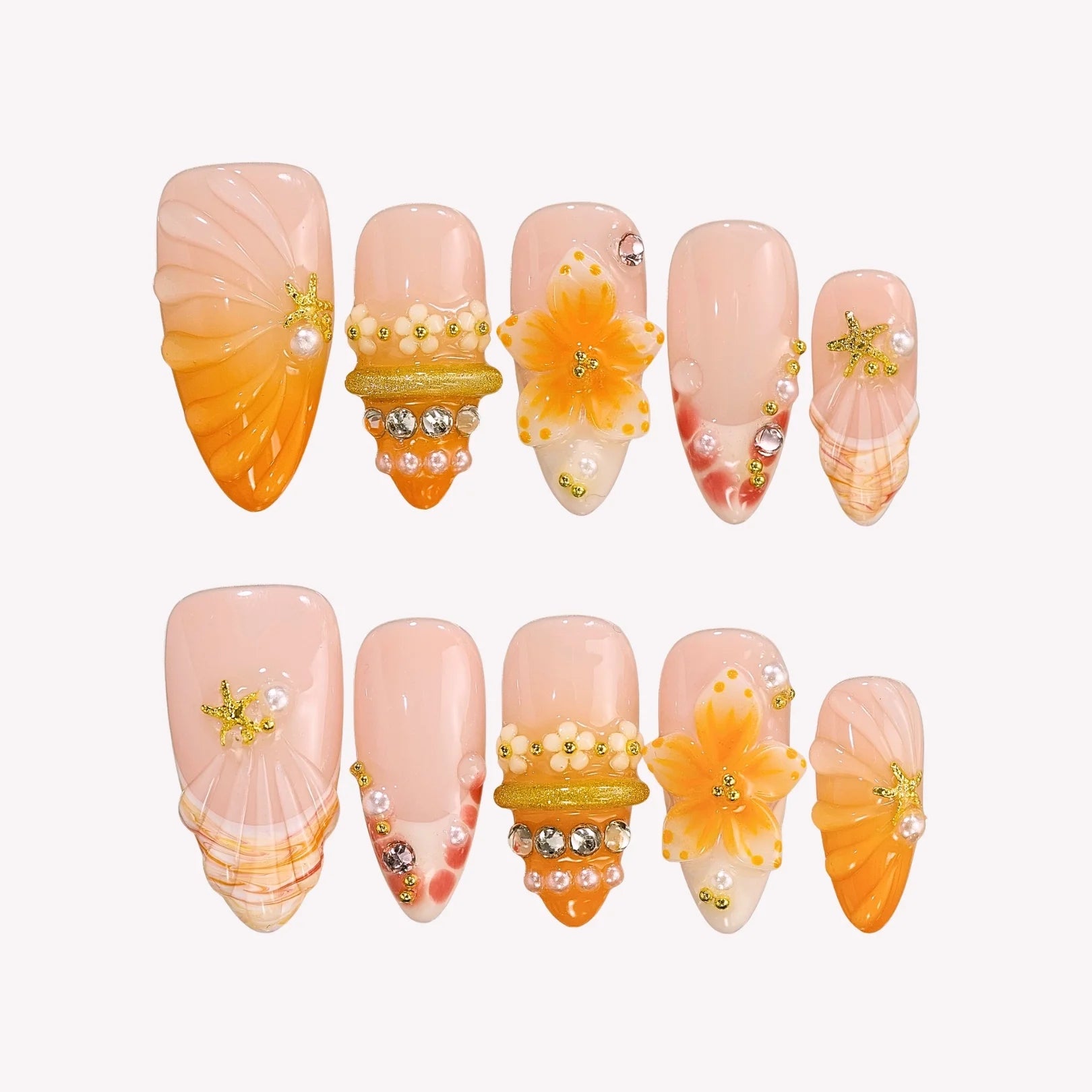 Citrus Crush - Ersa Nails Nude Orange PressOnNails