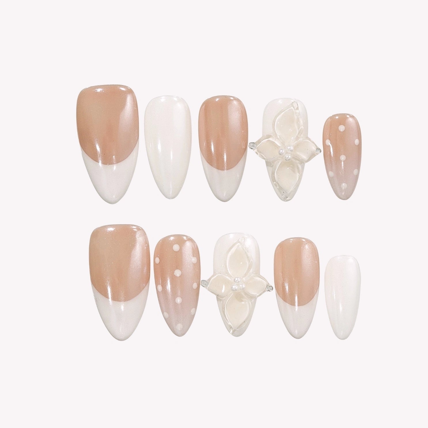 Clean & Soft - Ersa Nails Nude White PressOnNails