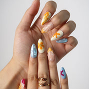 Coastal Paradise - Ersa Nails Nude Blue Orange PressOnNails