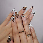 Cocoa Dream - Ersa Nails White Brown Black PressOnNails