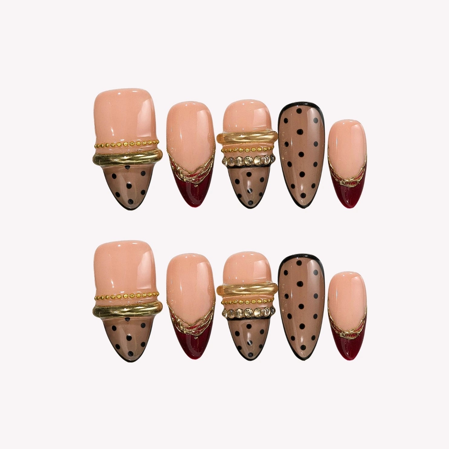 Coffee Date - Ersa Nails Nude Black PressOnNails