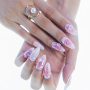 Coquette Kisses - Ersa Nails Pink White Med Almond PressOnNails