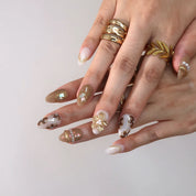 Cozy Day - Ersa Nails Nude Gold PressOnNails