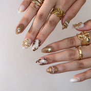 Cozy Day - Ersa Nails Nude Gold PressOnNails