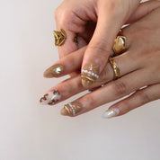 Cozy Day - Ersa Nails Nude Gold PressOnNails