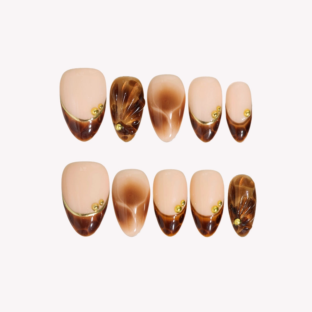 Cozy Up - Ersa Nails Nude Brown PressOnNails