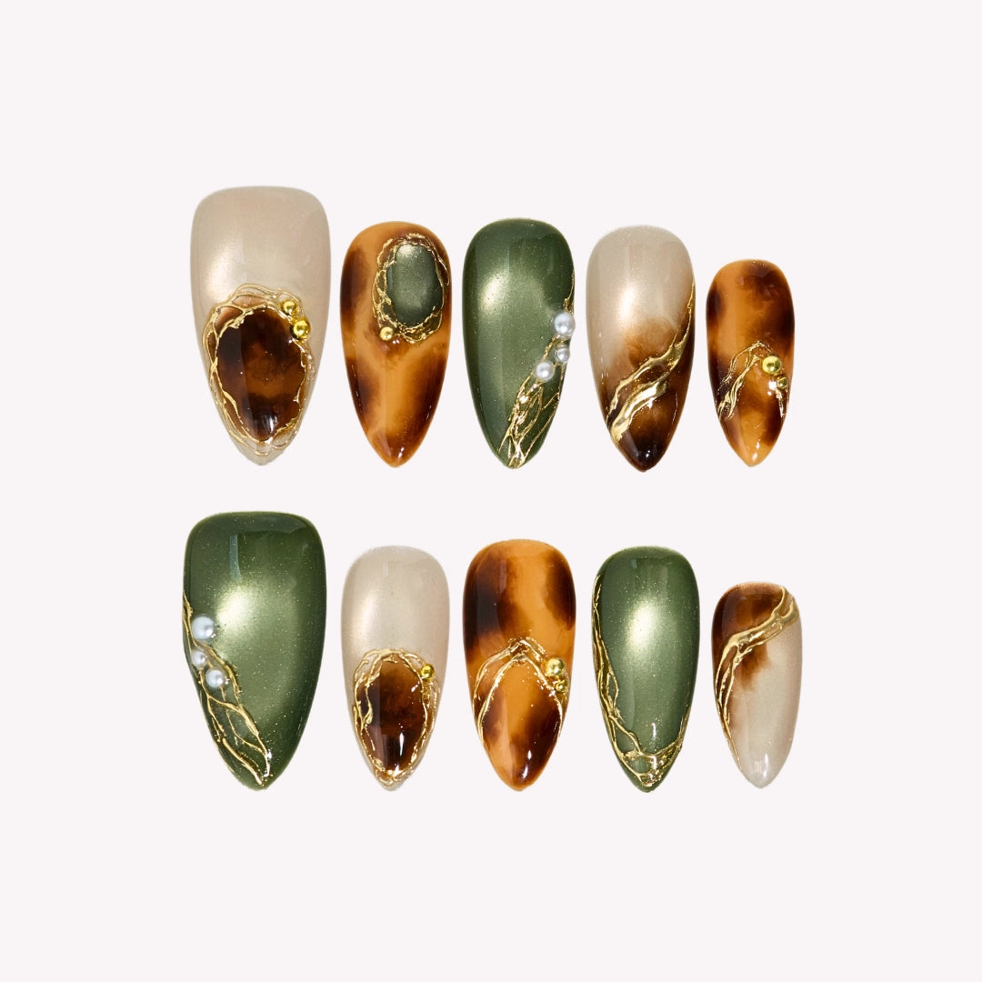 Crispy Air - Ersa Nails Jade Brown PressOnNails