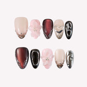 Déjà vu - Ersa Nails Red Nude Black PressOnNails
