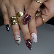 Déjà vu - Ersa Nails Red Nude Black PressOnNails