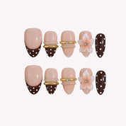 Dainty - Ersa Nails Nude Brown Short Almond PressOnNails
