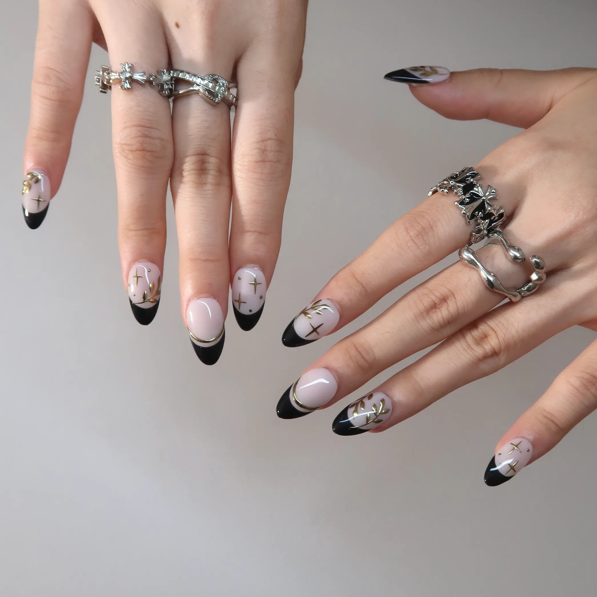 Dark Romance - Ersa Nails Nude Black PressOnNails