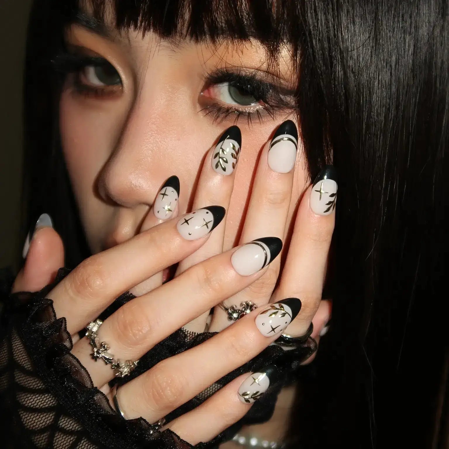 Dark Romance - Ersa Nails Nude Black PressOnNails