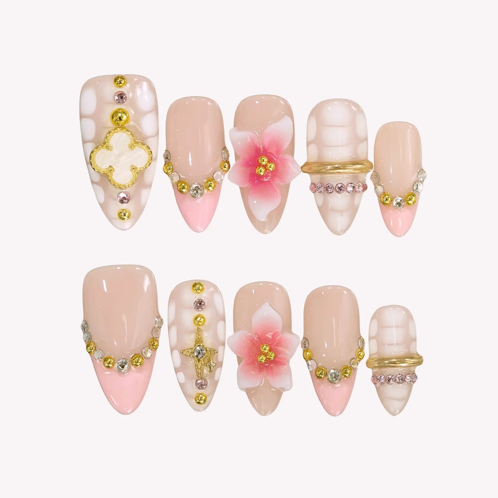 Darling Rosé - Ersa Nails Nude Pink Gold PressOnNails