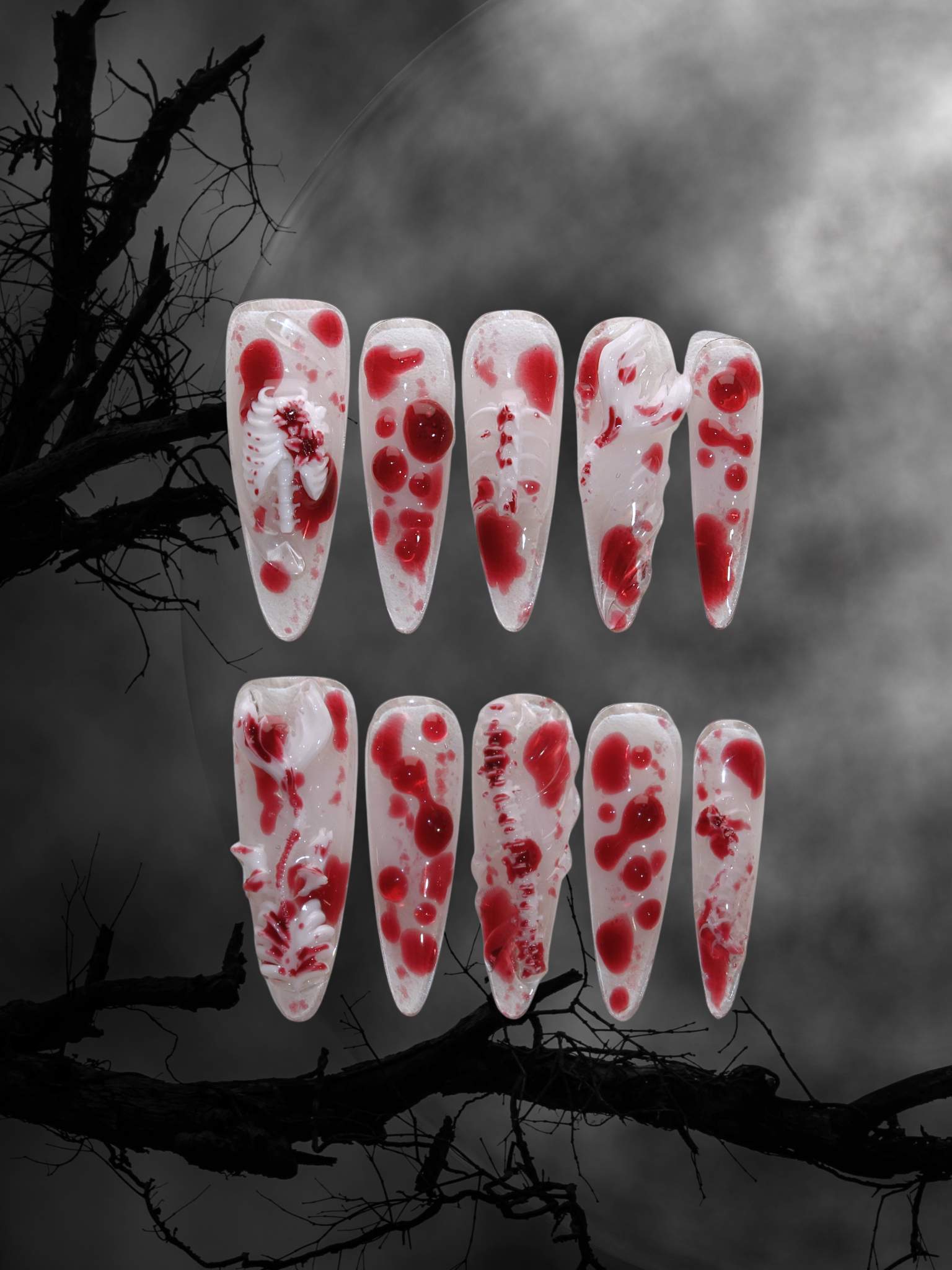 Death of Mermaids - Ersa Nails Red PressOnNails